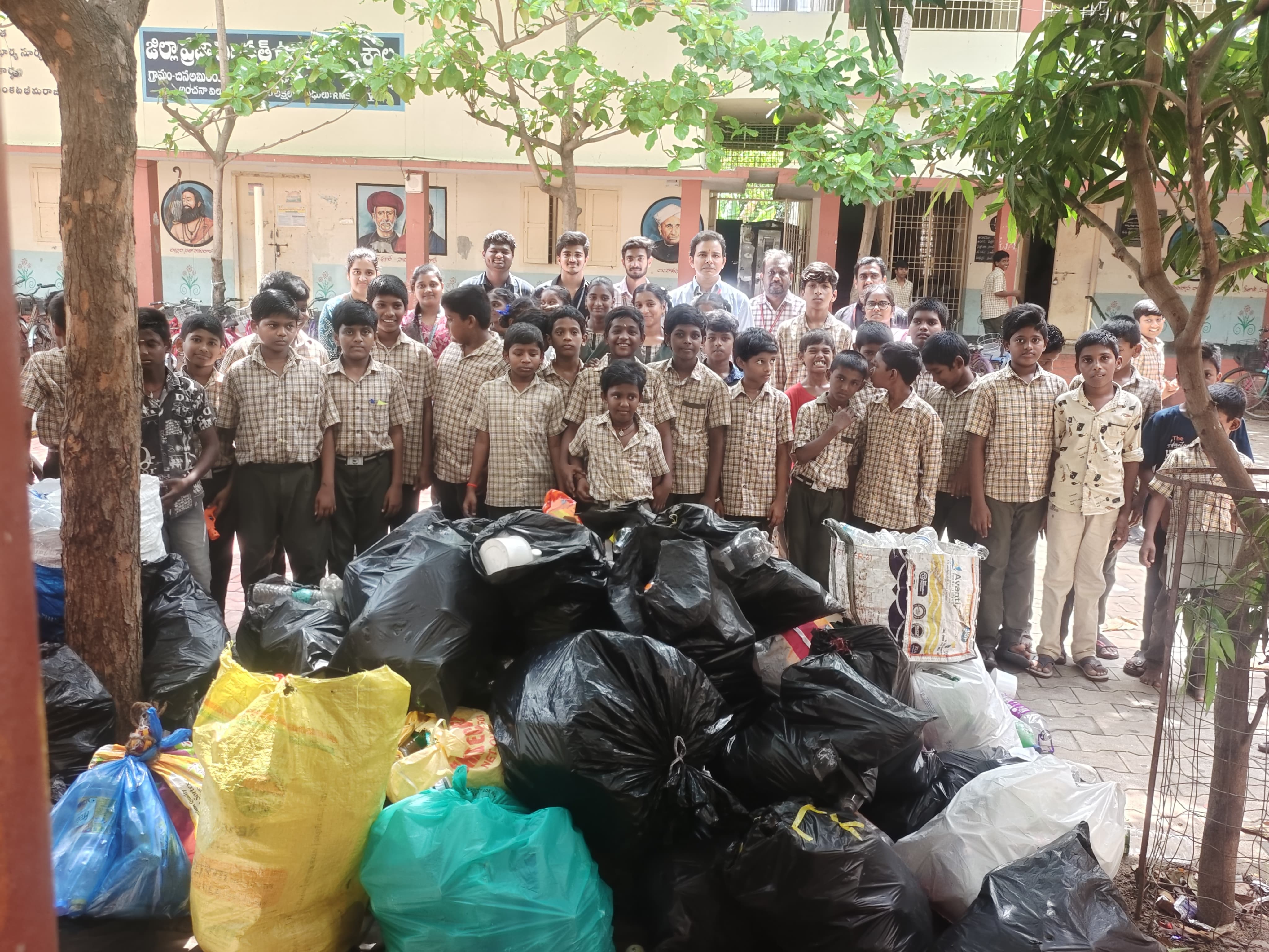 Plastic Collection Drive at ZP High School, Chinnamiram